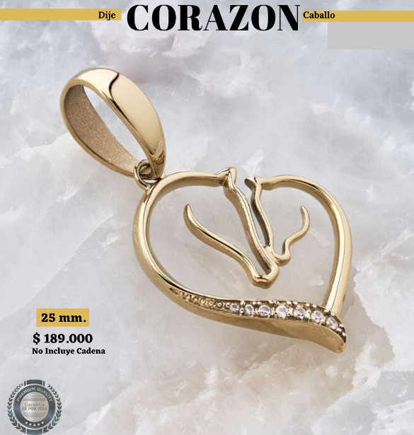 DIJE CORAZON CABALLO